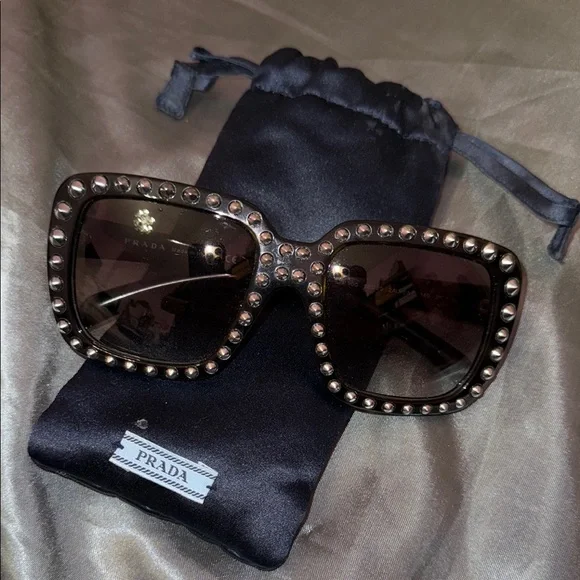 Prada | Accessories | Prada Black Oversized Studded  display picture 1